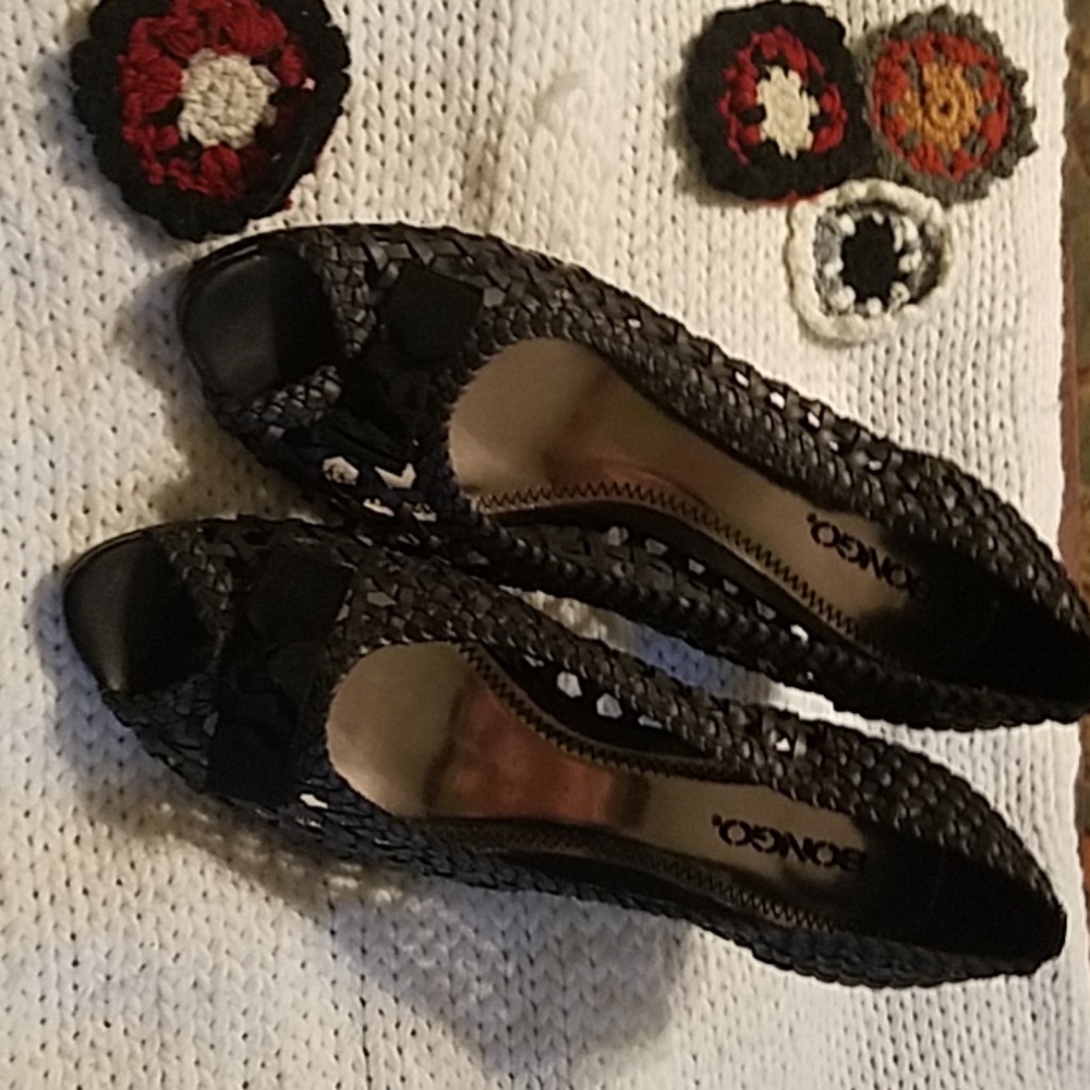 Bongo black cage heels VGUC 10M